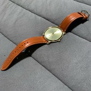 Fossil Gold Watch with Leather Band